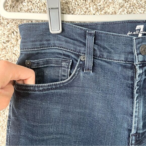 7 For All Mankind Jeans Men’s 30x27 Slimmy Dark Wash Denim - Picture 2 of 7